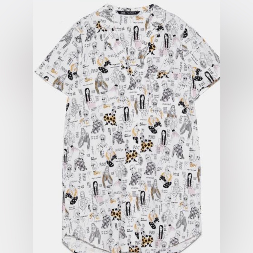 Zara print shirt dress